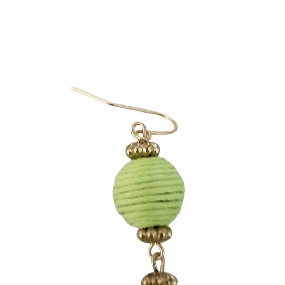 2 FOR $5 SALE New Green Bon Bon Fish Hook Earrings 3.5 Inches Long - Picture 3 of 7